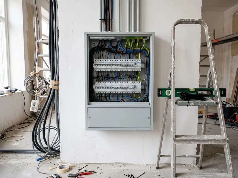 Quadro eléctrico a ser cablado