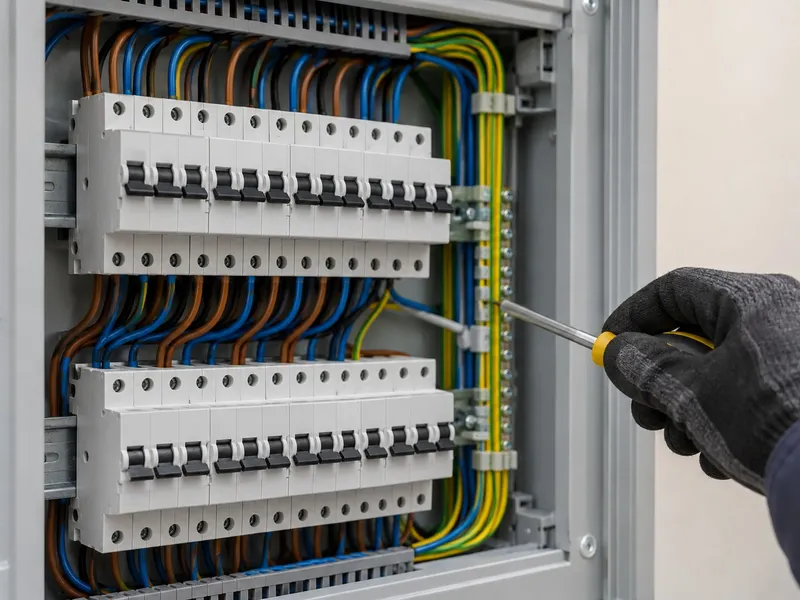 Quadro eléctrico bem cablado